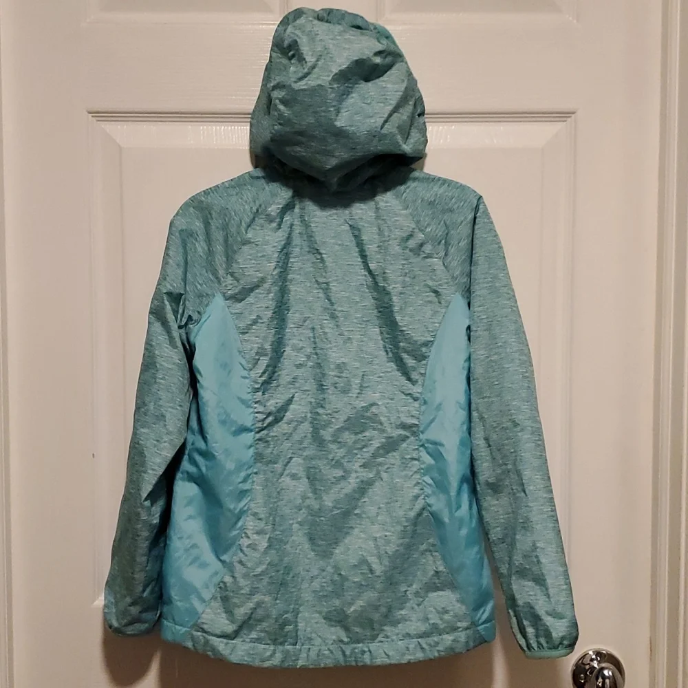 Free Country Zip Down Girls Hooded Light int Green Jacket - Size Medium (10-12)